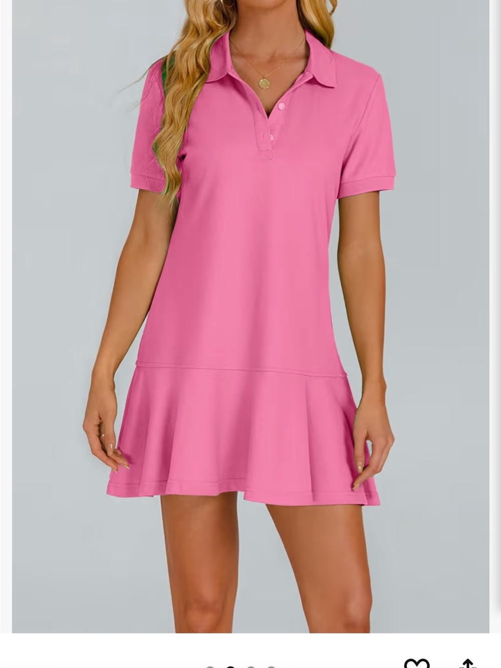 Pink Polo Ruffle Hem Dress - Size L (8-10) NWT